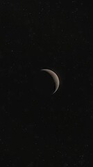 Small Moon Orbiting Distant Planet in Space