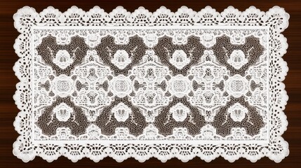 Stunning White Lace Tablecloth with Intricate Floral Design. A Perfect Addition to Your Elegant Dining Experience.