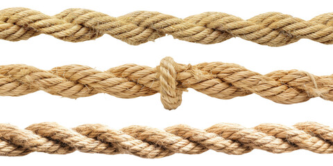 Fototapeta premium Detailed Rope Collection Isolated on Transparent Background