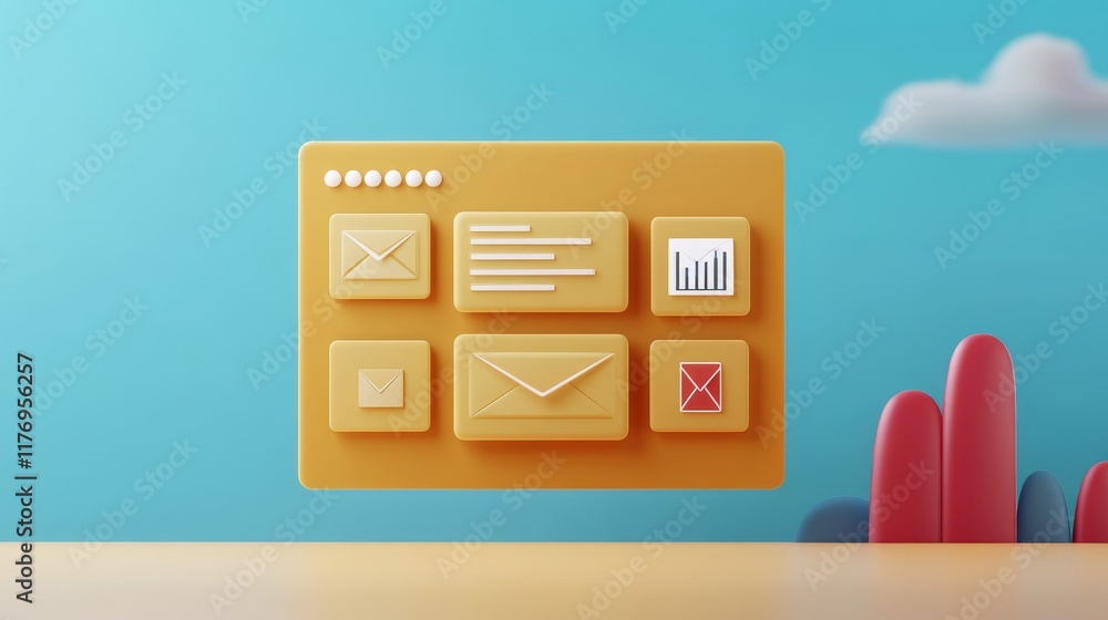 Aufkleber 3d render of a modern communication interface