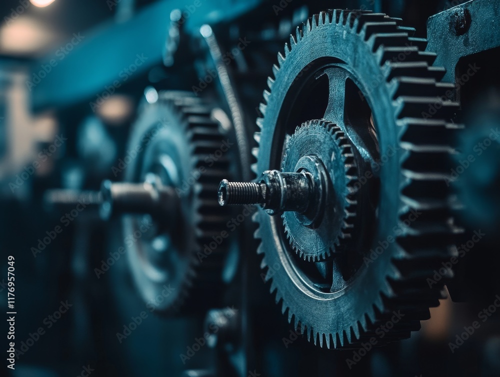 Aufkleber gears in motion powering mechanisms