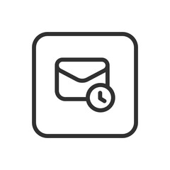 Mail, Email, Letter, Timer, Clock. Emails icons. Modern, simple flat vector illustration for web site or mobile app