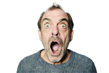 adult man expressing surprise and shock emotion