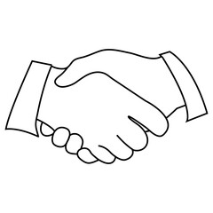 Business handshake vector icon on a white background