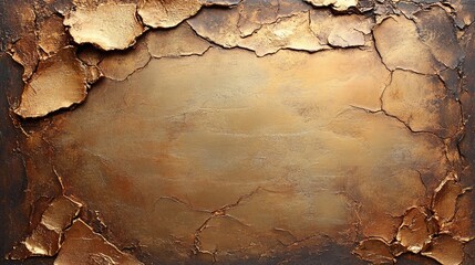 Naklejka premium Golden textured wall with cracked surface showcasing artful design elements