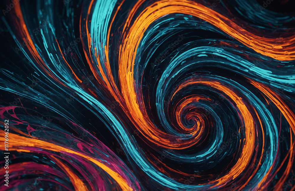 Poster abstract swirling hearts with a blurred background and space for text overlay
