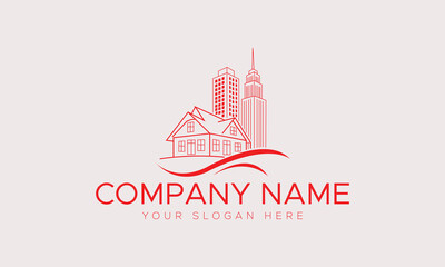 Naklejka premium Real estate logo realtor logo property logo design vector template