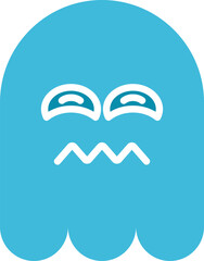 Bored and Nervous Ghost Glyph Emoticon
