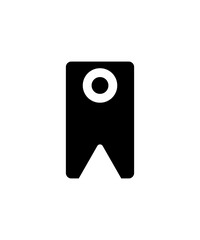 black Bookmark illustration on white background