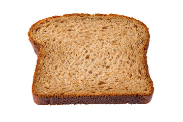 Slice of organic brown bread isolated on transparency photo png file