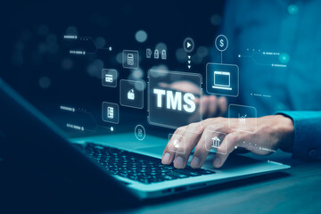 Transportation Management System (TMS) for efficient logistics. Showcasing route optimization, real-time tracking, fleet management, and cost-effective delivery, ideal for supply chain and shipping.