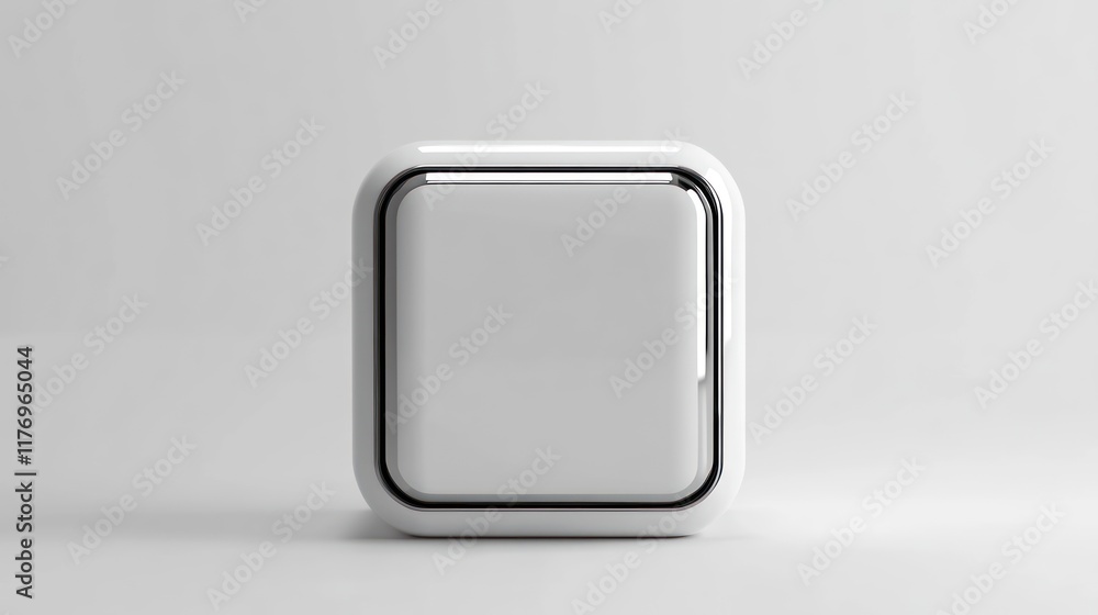 Poster modern minimalist white button design: clean, sleek, and simple interface element