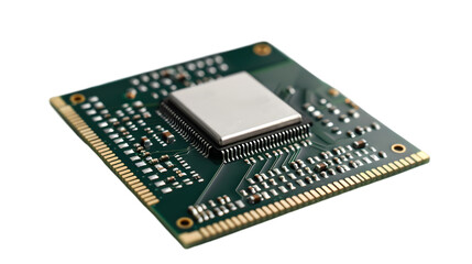CPU (Central Processing Unit) or Microchip Computer isolated on a transparent background