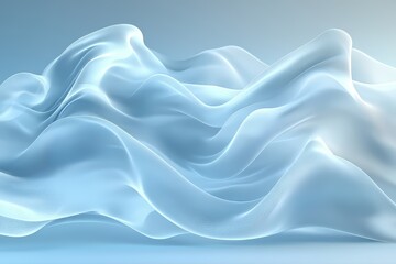 Obraz premium Flowing translucent fabric creating a serene and ethereal atmosphere.