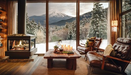 Experience the warmth of a fireplace in a chic environment.  