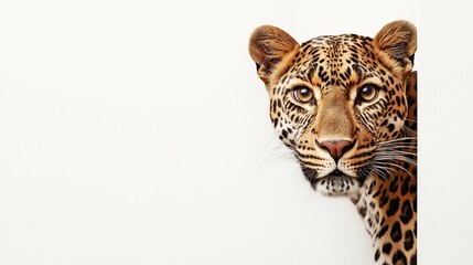 A playful leopard expressing curiosity and joy