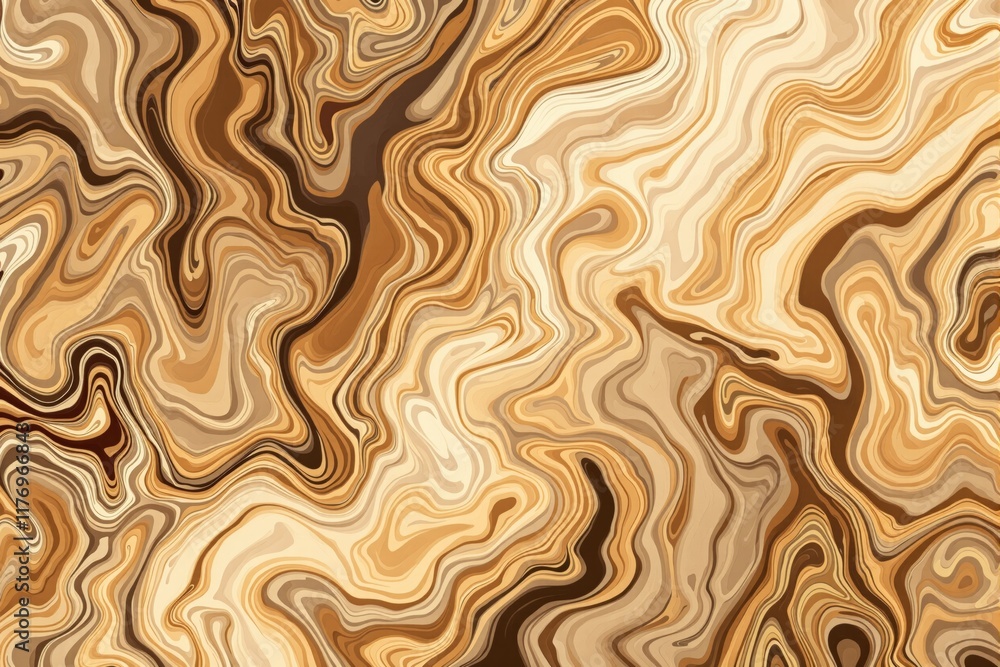 Poster abstract brown and beige marble texture design with flowing organic patterns on a seamless backgroun