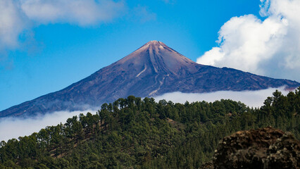 Naklejka premium volcan mont Teide au Parc national del Teide et Roques de García, Ténérife, Espagne 