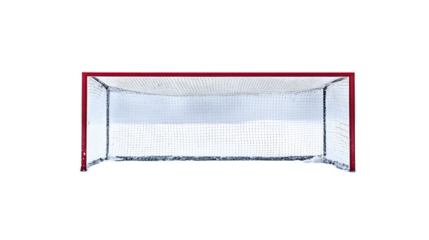 Empty Soccer Goal on Field with Clear Background and Bright Colors