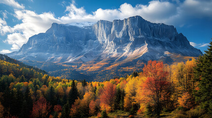 A highly detailed photography of Mount Yamnuska’s unique geology, with intricate patterns and layers of rock visible on the sheer cliff faces under a bright midday sun.
