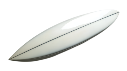 Sleek White Surfboard on Isolated Background for Coastal Adventures