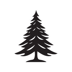 Minimalist Christmas Tree Icon: Vector Art