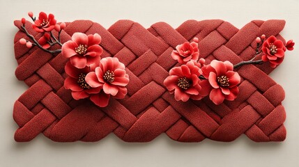 Intricate woven designs arranged in a grid formation showcasing craftsmanship and texture