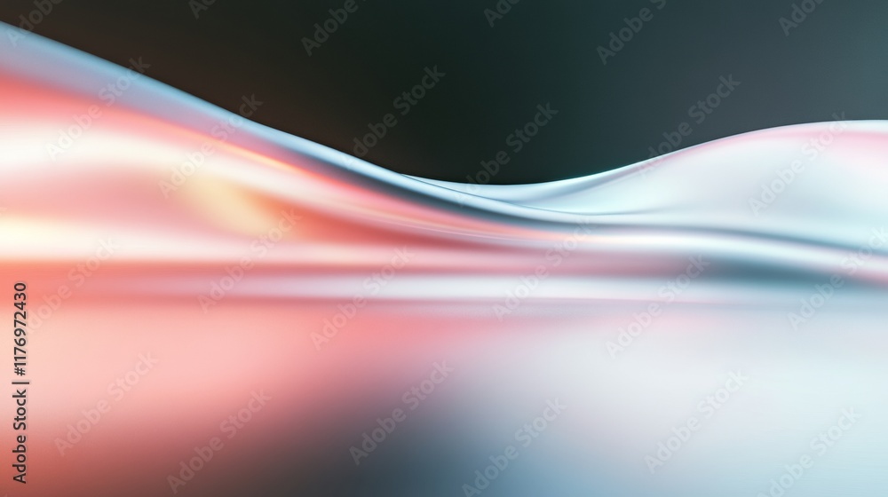 Poster flowing pastel light trails on dark background – abstract digital security concept