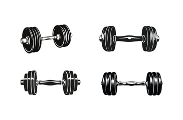 Dumbbell Vector Silhouette design