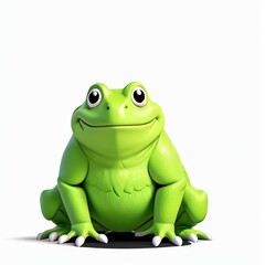 Obraz premium 3D Animation Style frog cartoon Animals illustration isolated on white background