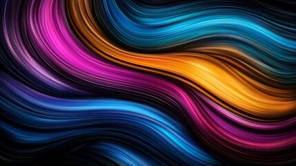 Obraz premium Abstract Swirling Colorful Waves Background Vibrant Hues Dynamic Curves Fluid Design