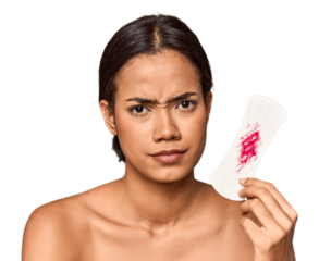 Filipino with comic expression, menstrual theme