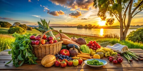 Rustic Farm-to-Table Feast: Fresh Produce Near Lake Mulwala