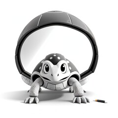 3D Animation Style Tortoise cartoon Animals illustration isolated on white background
