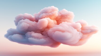 Dreamlike Pink and Pastel Cloud Formation Soft Fluffy Airy Abstract Background