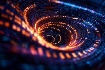 Matrix Maelstrom: Cascading Digits and Spiraling Code Representing Unstoppable Data Force