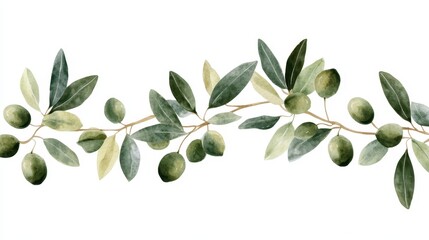 A green leafy olive tree with green leaves and green olives