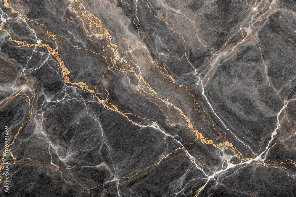 Aufkleber elegant black and gold marble texture with intricate veining.