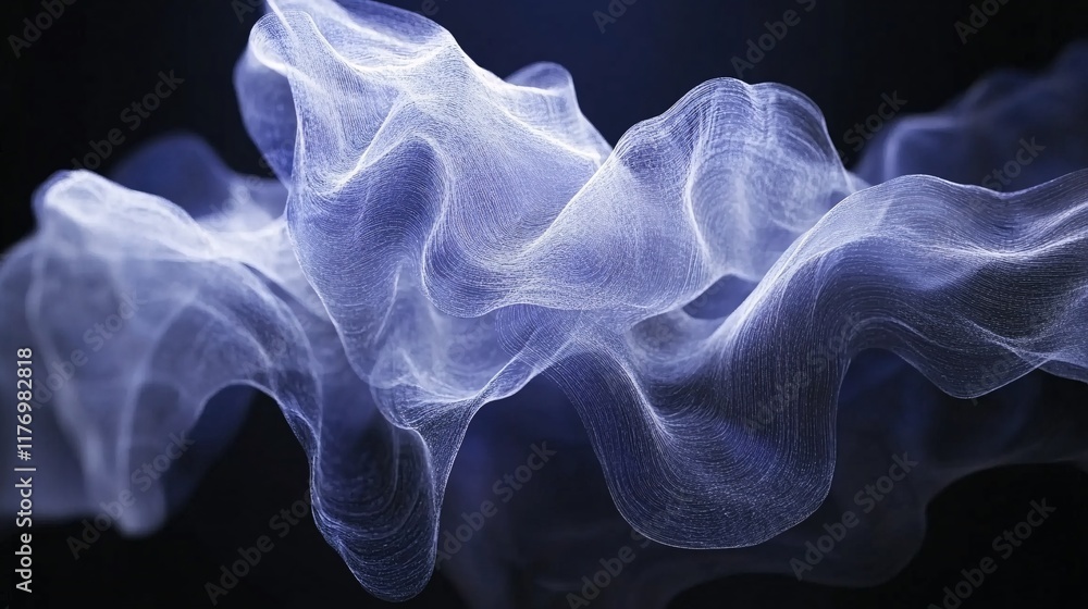 Poster ethereal waves of light create a captivating display in dark surroundings