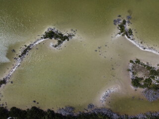 Vue aérienne professionnel au drone des Keys avec plages paradisiaque, Floride, USA
