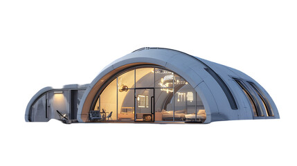 habitat for astronauts on Moon or Mars, research base isolated on a transparent background