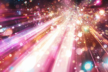 Obraz premium Dynamic Fireworks Light Streaks Creating a Sense of Movement and Energy