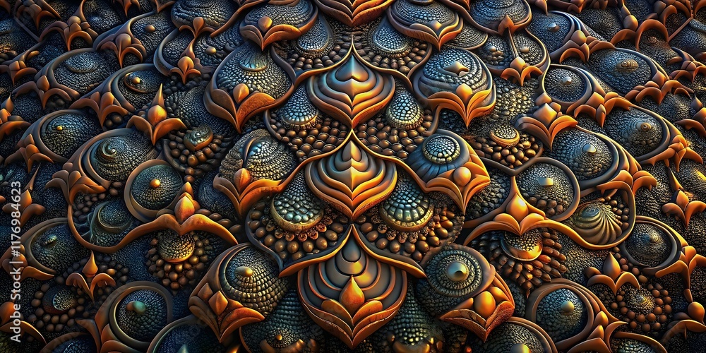 Poster intricate patterns textures vibrant colors depth design elements organic shapes