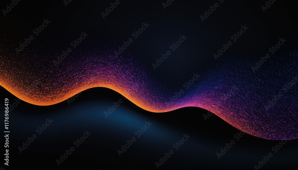 Poster abstract wave motion pattern on dark blue background wallpaper for digital technology ai generated 4