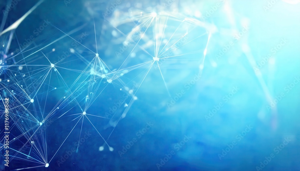 Poster abstract digital network connections with blue gradient background depicting futuristic data flow, i