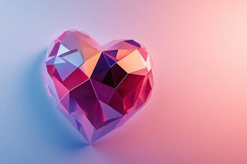 Geometric shapes forming a subtle heart, clean background for customization Valentine’s Day card