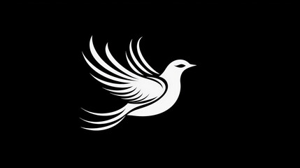 Fototapeta premium A refined black-and-white vector logo featuring an elegantly crafted bird, symbolizing freedom, grace, and exclusivity. Generative AI