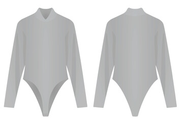 Grey bodysuit jumpsuit. vector illustration