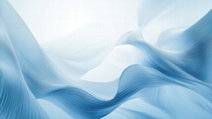 Obraz premium Abstract patterns resembling ocean waves in shades of blue and white with a soft and tranquil feel in a serene atmosphere. Generative AI