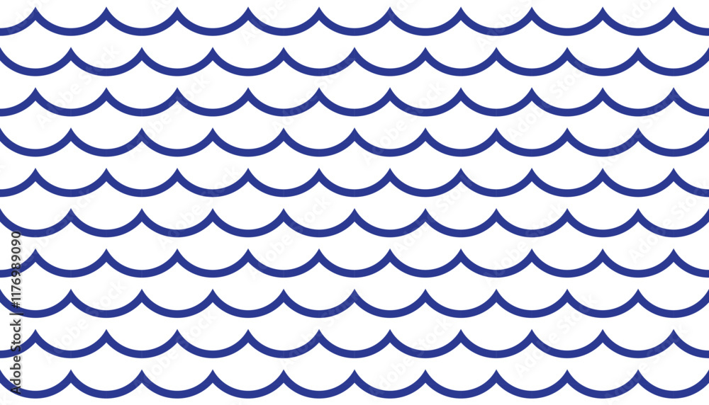 Poster seamless wave pattern design with geometric texture and decorative style.